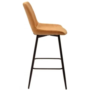 mobiliario-contract-taburete antibes new metal similpiel marron claro 2